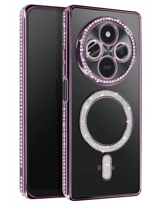 Newface Xiaomi Redmi 14C Joke Simli Magneticsafe Kılıf - Derin Mor