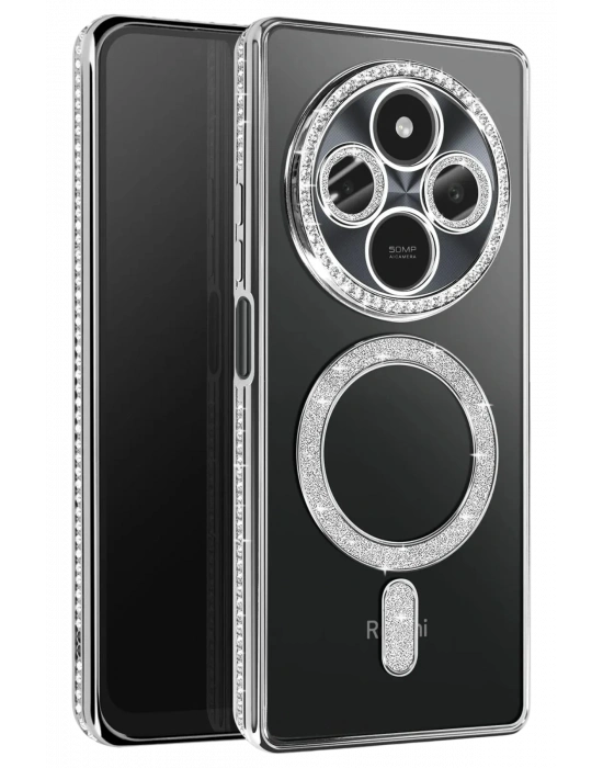 Newface Xiaomi Redmi 14C Joke Simli Magneticsafe Kılıf - Gümüş