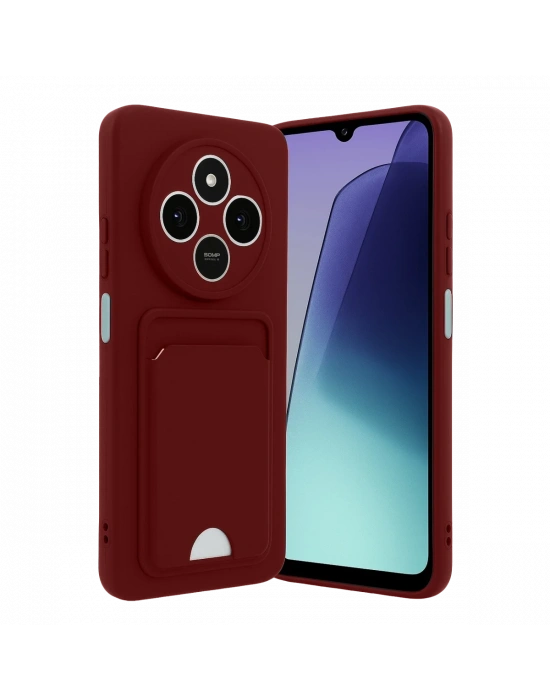 Newface Xiaomi Redmi 14C Kelvin Kartvizitli Silikon - Bordo