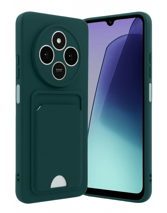 Newface Xiaomi Redmi 14C Kelvin Kartvizitli Silikon - Koyu Yeşil