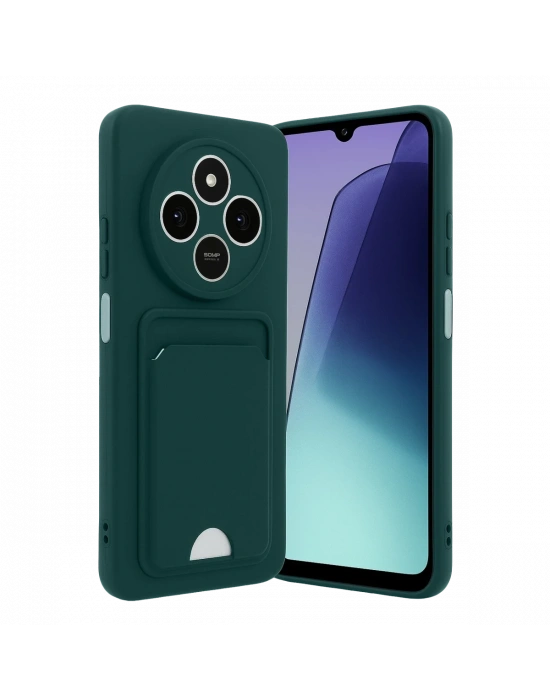 Newface Xiaomi Redmi 14C Kelvin Kartvizitli Silikon - Koyu Yeşil