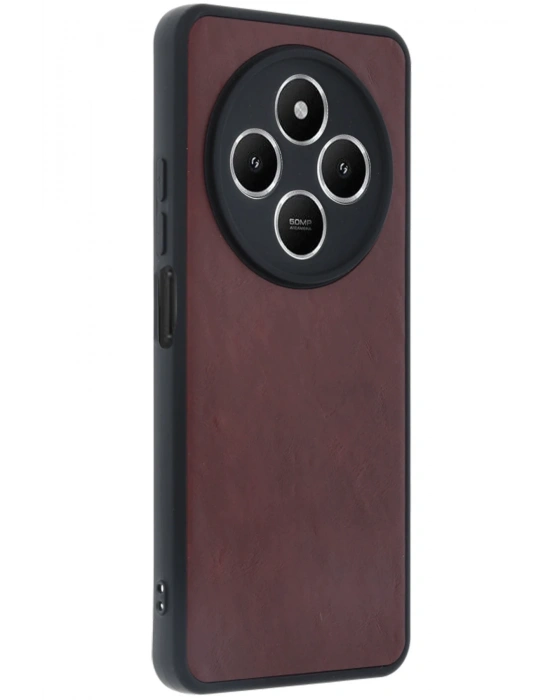 Newface Xiaomi Redmi 14C Kılıf Aras Deri Kapak - Bordo