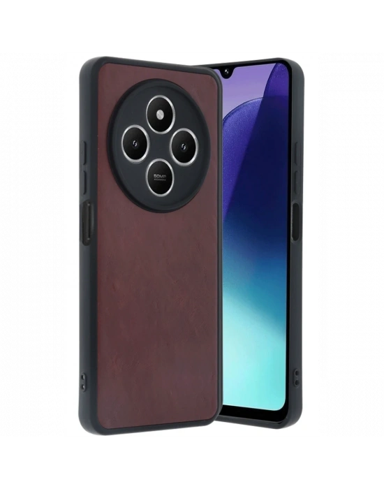 Newface Xiaomi Redmi 14C Kılıf Aras Deri Kapak - Bordo