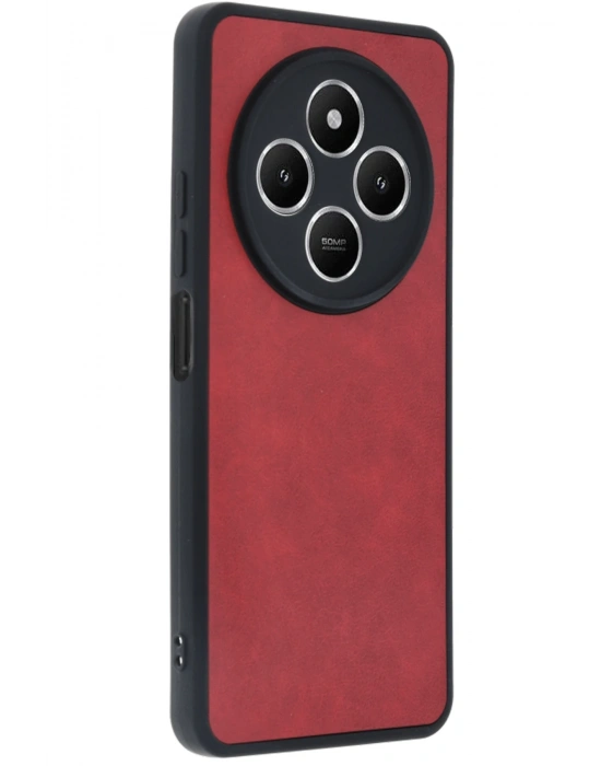 Newface Xiaomi Redmi 14C Kılıf Aras Deri Kapak - Kırmızı