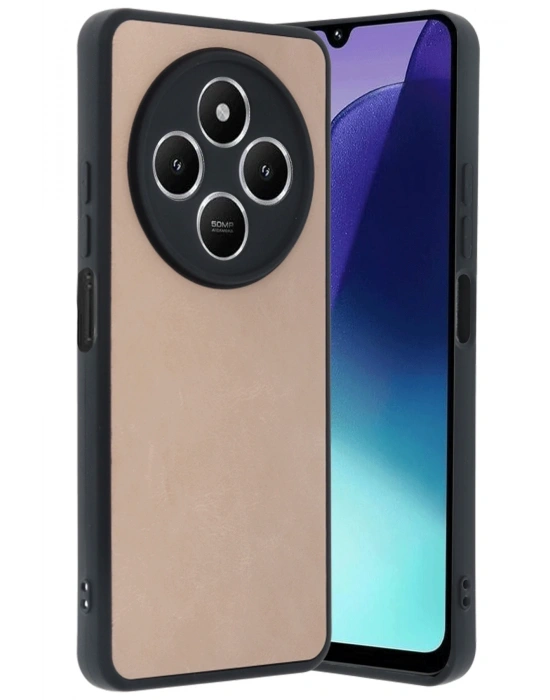 Newface Xiaomi Redmi 14C Kılıf Aras Deri Kapak - Pudra