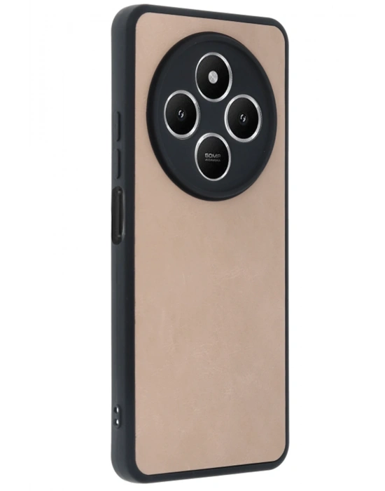 Newface Xiaomi Redmi 14C Kılıf Aras Deri Kapak - Pudra