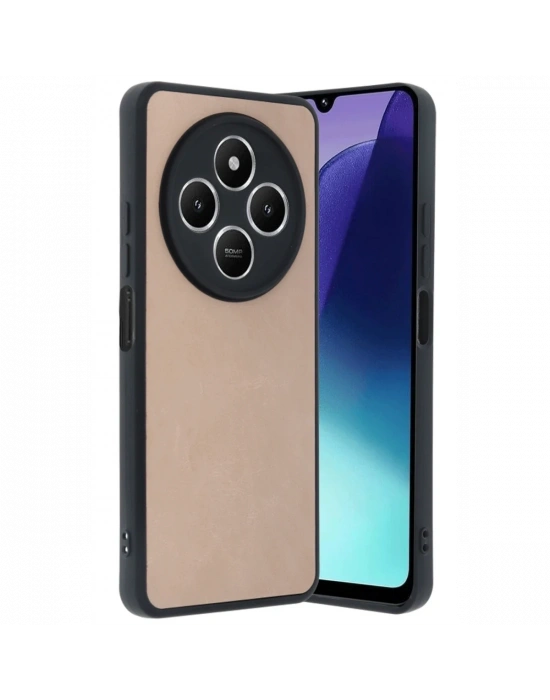 Newface Xiaomi Redmi 14C Kılıf Aras Deri Kapak - Pudra