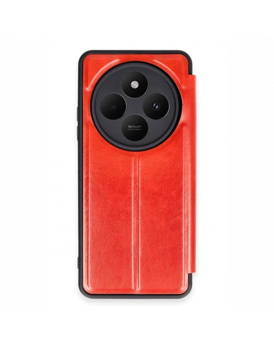 Newface Xiaomi Redmi 14C Kılıf Flip Cover - Kırmızı