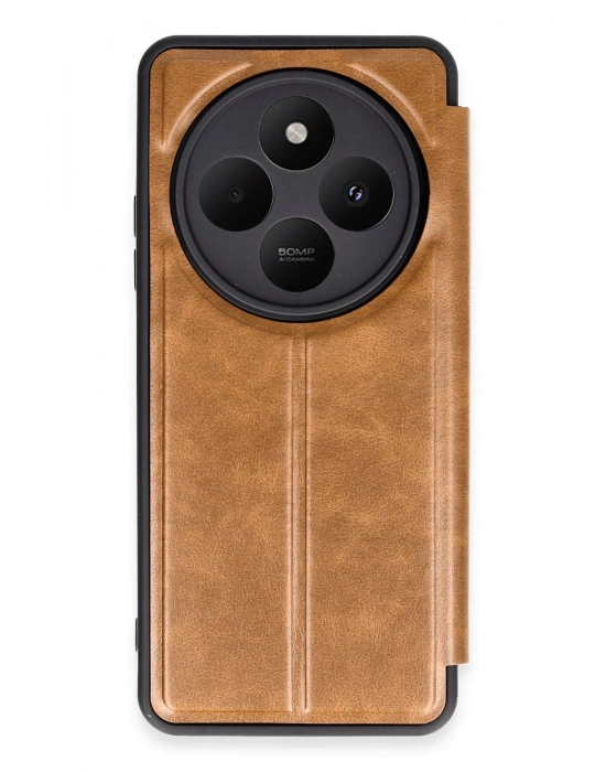 Newface Xiaomi Redmi 14C Kılıf Flip Cover - Taba