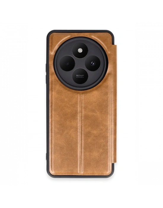 Newface Xiaomi Redmi 14C Kılıf Flip Cover - Taba