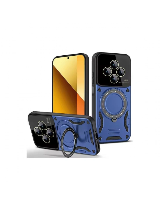 Newface Xiaomi Redmi 14C Kılıf Joy Lens Standlı Kapak - Lacivert