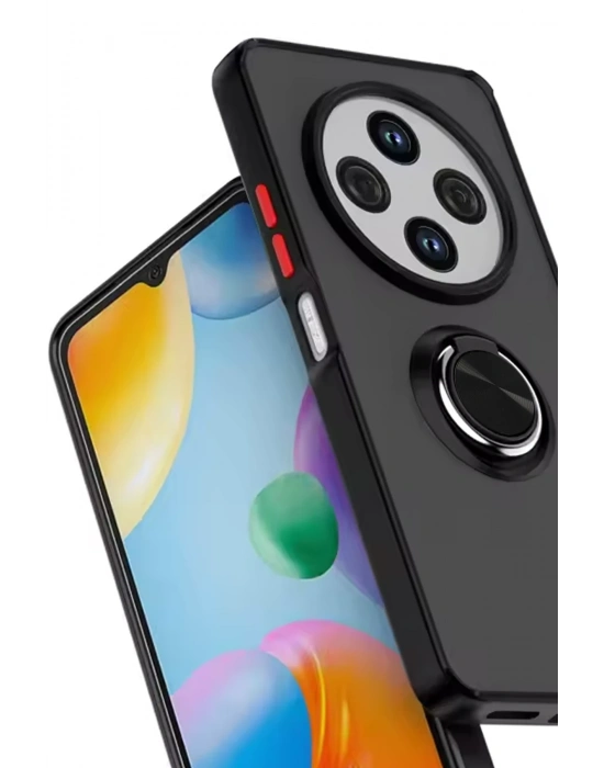 Newface Xiaomi Redmi 14C Kılıf Montreal Yüzüklü Silikon Kapak - Siyah