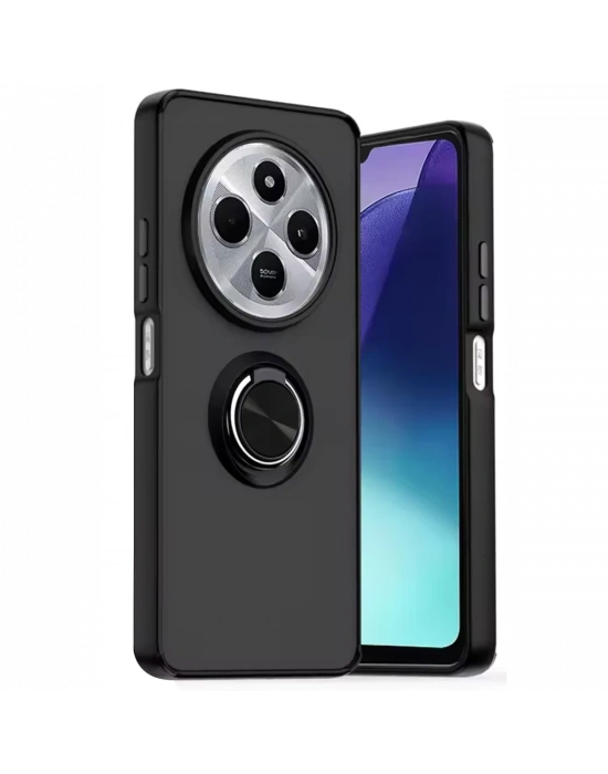 Newface Xiaomi Redmi 14C Kılıf Montreal Yüzüklü Silikon Kapak - Siyah