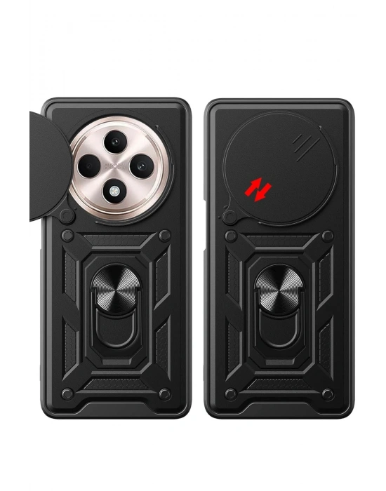 Newface Xiaomi Redmi 14C Kılıf Pars Lens Yüzüklü Silikon - Siyah