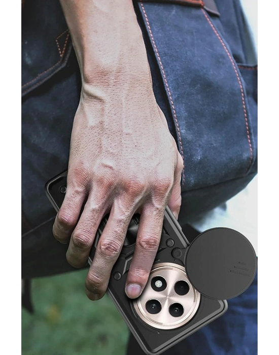 Newface Xiaomi Redmi 14C Kılıf Pars Lens Yüzüklü Silikon - Siyah