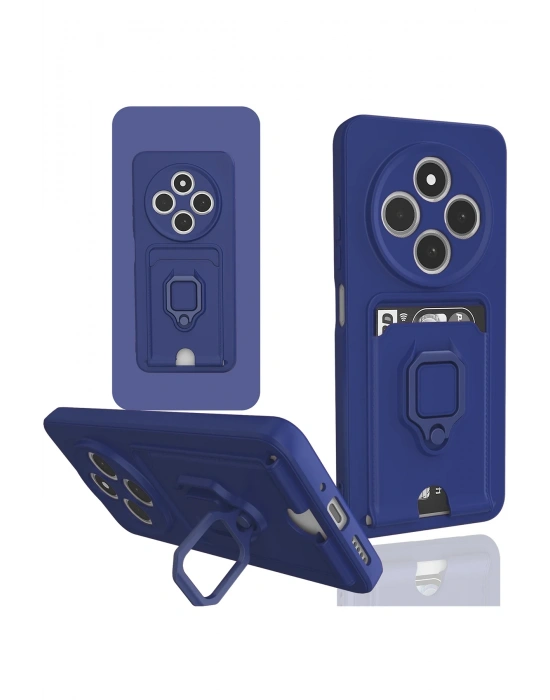 Newface Xiaomi Redmi 14C Kılıf Zuma Kartvizitli Yüzüklü Silikon - Lacivert
