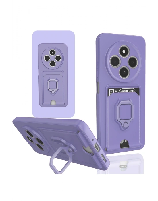 Newface Xiaomi Redmi 14C Kılıf Zuma Kartvizitli Yüzüklü Silikon - Lila