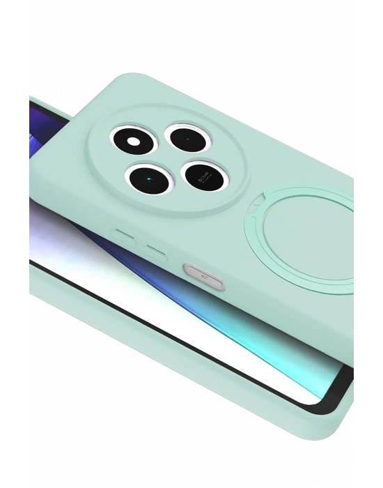 Newface Xiaomi Redmi 14C Regal Magsafe Standlı Kapak - Su Yeşili