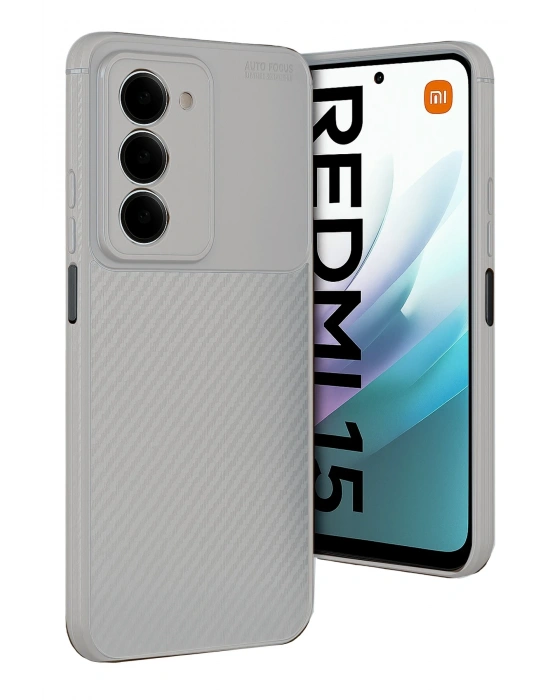 Newface Xiaomi Redmi 15 4G Auto Focus Karbon Kapak - Gri