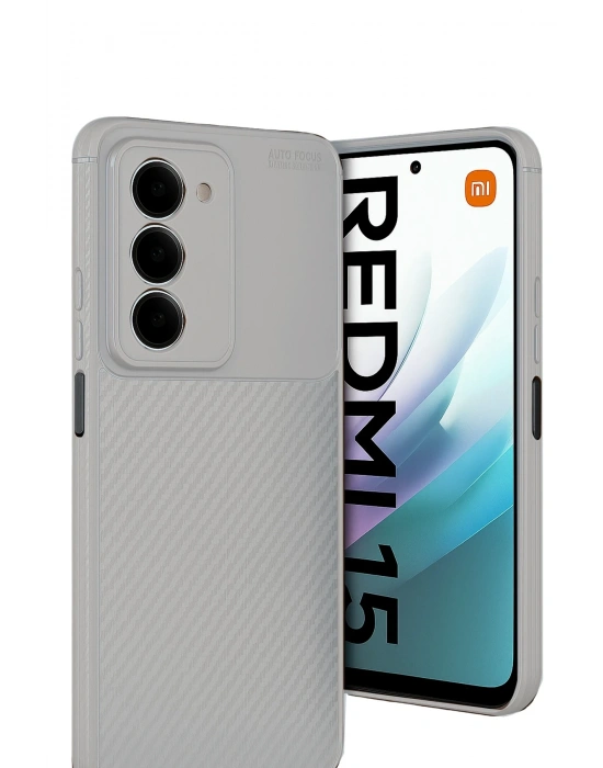 Newface Xiaomi Redmi 15 4G Auto Focus Karbon Kapak - Gri