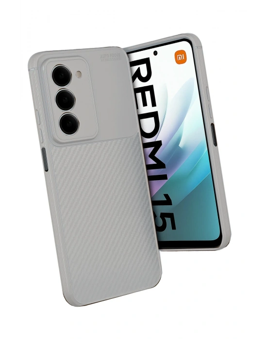 Newface Xiaomi Redmi 15 4G Auto Focus Karbon Kapak - Gri