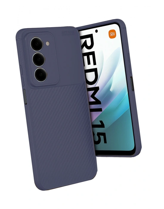 Newface Xiaomi Redmi 15 4G Auto Focus Karbon Kapak - Lacivert