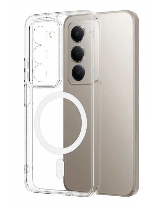 Newface Xiaomi Redmi 15 4G Combo Sert Şeffaf Magsafe Kapak - Şeffaf