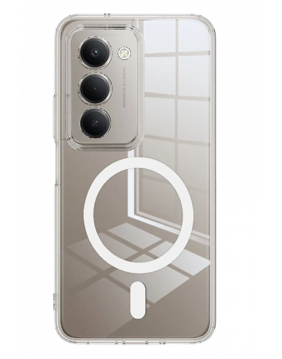 Newface Xiaomi Redmi 15 4G Combo Sert Şeffaf Magsafe Kapak - Şeffaf