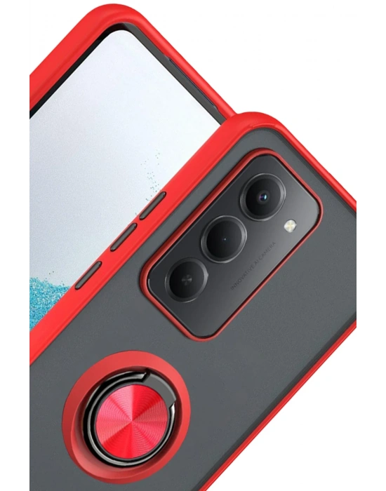 Newface Xiaomi Redmi 15 4G Montreal Yüzüklü Silikon Kapak - Kırmızı