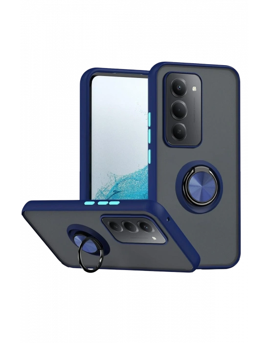 Newface Xiaomi Redmi 15 4G Montreal Yüzüklü Silikon Kapak - Lacivert