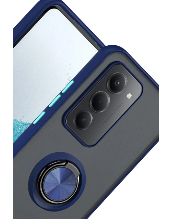 Newface Xiaomi Redmi 15 4G Montreal Yüzüklü Silikon Kapak - Lacivert