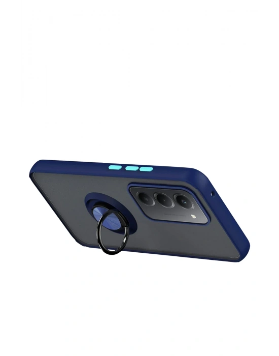 Newface Xiaomi Redmi 15 4G Montreal Yüzüklü Silikon Kapak - Lacivert