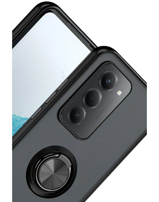 Newface Xiaomi Redmi 15 4G Montreal Yüzüklü Silikon Kapak - Siyah