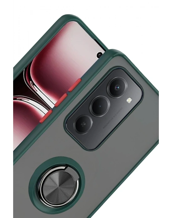 Newface Xiaomi Redmi 15 4G Montreal Yüzüklü Silikon Kapak - Yeşil