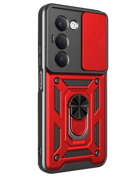 Newface Xiaomi Redmi 15 4G Pars Lens Yüzüklü Silikon - Kırmızı