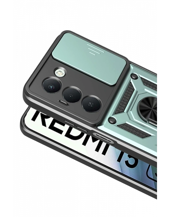 Newface Xiaomi Redmi 15 4G Pars Lens Yüzüklü Silikon - Yeşil