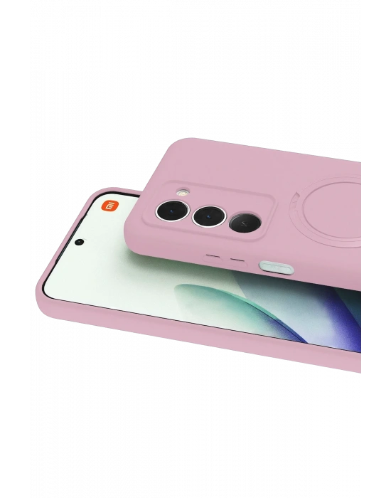 Newface Xiaomi Redmi 15 4G Regal Magsafe Standlı Kapak - Açık Pembe