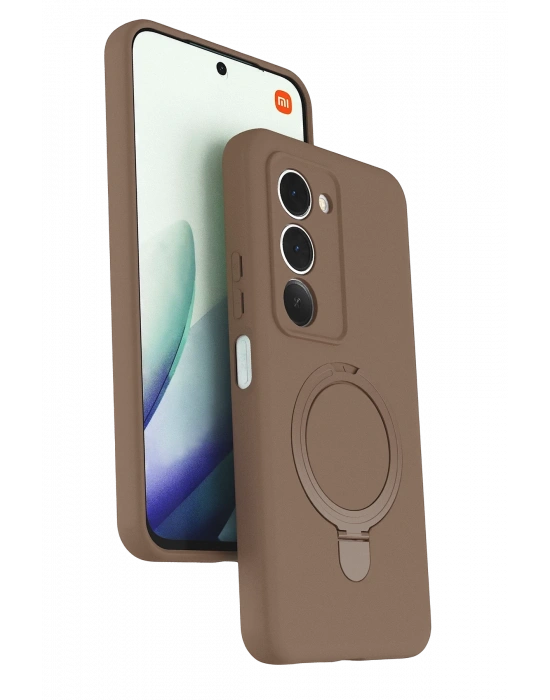 Newface Xiaomi Redmi 15 4G Regal Magsafe Standlı Kapak - Çöl Titanyum