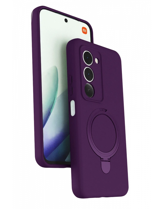 Newface Xiaomi Redmi 15 4G Regal Magsafe Standlı Kapak - Derin Mor