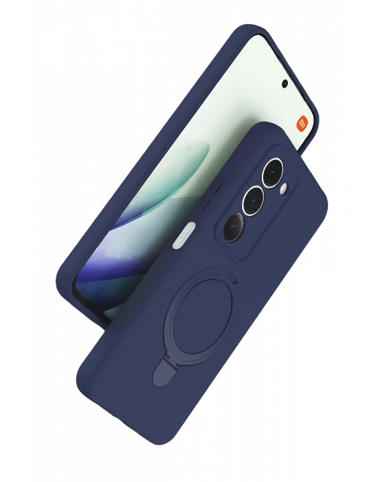 Newface Xiaomi Redmi 15 4G Regal Magsafe Standlı Kapak - Lacivert
