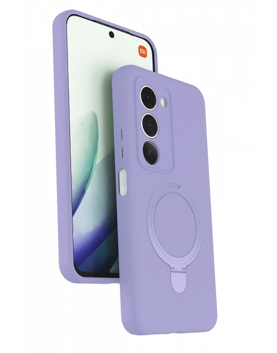 Newface Xiaomi Redmi 15 4G Regal Magsafe Standlı Kapak - Lila