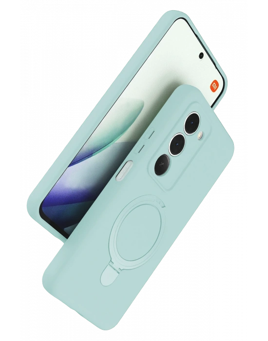 Newface Xiaomi Redmi 15 4G Regal Magsafe Standlı Kapak - Su Yeşili