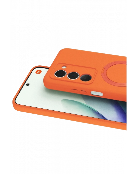 Newface Xiaomi Redmi 15 4G Regal Magsafe Standlı Kapak - Turuncu