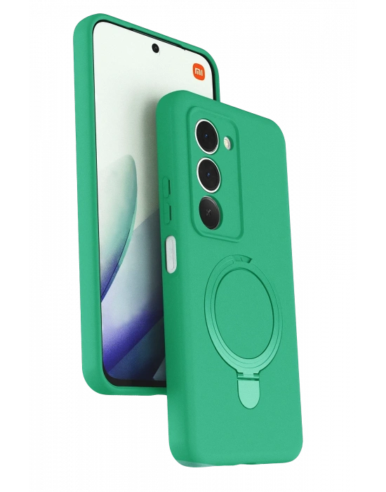 Newface Xiaomi Redmi 15 4G Regal Magsafe Standlı Kapak - Yeşil