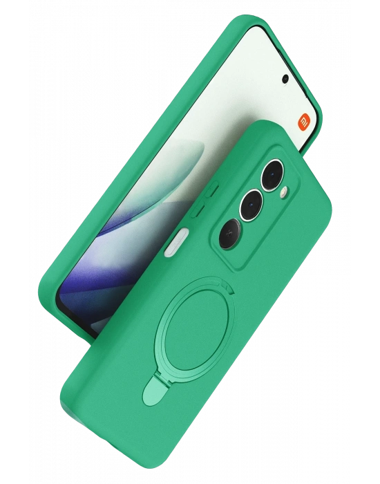 Newface Xiaomi Redmi 15 4G Regal Magsafe Standlı Kapak - Yeşil