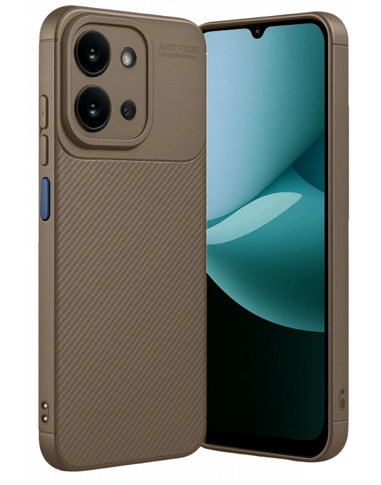 Newface Xiaomi Redmi 15C 4G Auto Focus Karbon Kapak - Kahverengi