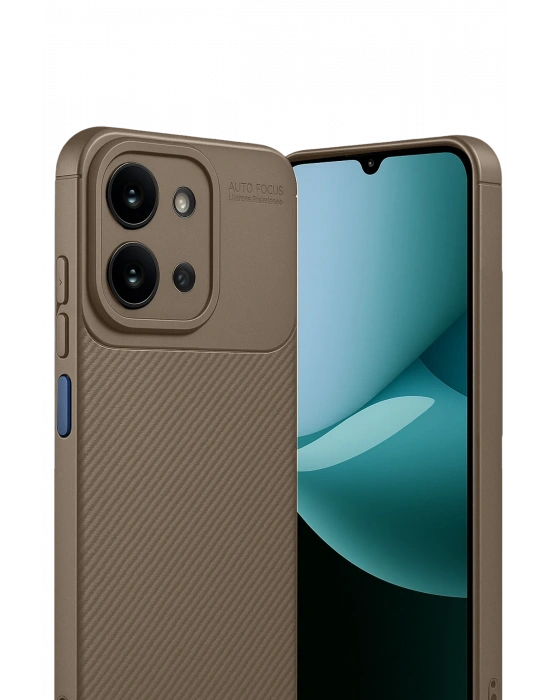 Newface Xiaomi Redmi 15C 4G Auto Focus Karbon Kapak - Kahverengi