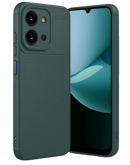 Newface Xiaomi Redmi 15C 4G Auto Focus Karbon Kapak - Koyu Yeşil