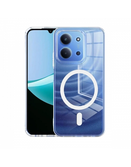 Newface Xiaomi Redmi 15C 4G Combo Sert Şeffaf Magsafe Kapak - Şeffaf