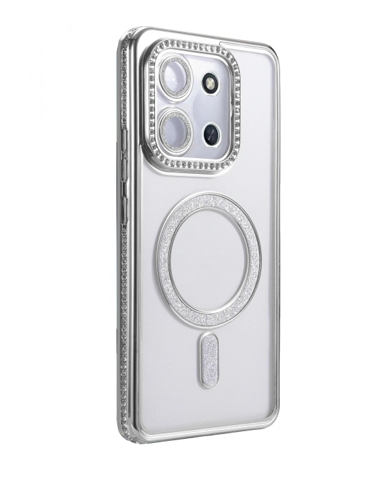 Newface Xiaomi Redmi 15C 4G Joke Simli Magneticsafe Kılıf - Gümüş